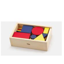 Puidust plokid Dienesa geomeetrilised kujundid Viga Toys Montessori