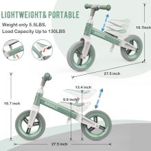 Mncylion Balance Bike Bobike Art.255175 Green Children's bicycle - runner with metal frame
