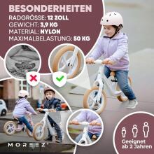 Moreez Balance Bike Art.255177 White Children's bicycle - runner with metal frame
