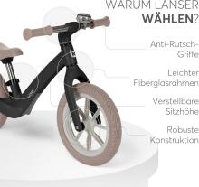 KikkaBoo Lanser Balance Bike Art.255183 Grey Children's bicycle - runner with metal frame