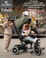 Lorelli Tino Art.10050682512 Green Laste kolmerattaline lenkstangiga ja katusega