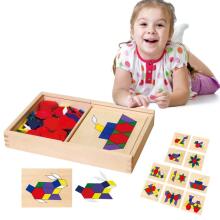 VIGA Wooden Geometric Mosaic Blocks Dienesa Logical Puzzle Montessori 148 pcs