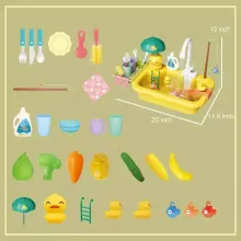 Play Sink Toy Art.257369 Yellow Köögivalamu koos tarvikutega