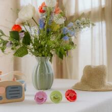 Frigg Daisy Round Latex Art.101609 Cream/Poppy Pacifier (nipple) made of 100% natural rubber 0-6 months (2 pcs.)