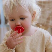 Frigg Daisy Round Latex Art.101942 Сhamomile/Croissant Pacifier (nipple) made of 100% natural rubber 0-6 months (2 pcs.)