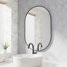 Ovaalne peegel 100x50cm must raam