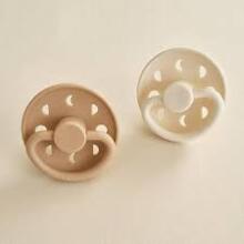 Frigg Moon Phase Round Latex Art.76291385 Blush/Cream Pacifier (nipple) made of 100% natural rubber 0-6 months (2 pcs.)