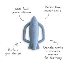 Mushie Silicone Teether Rattle Art.101496 Tradewinds Silikoonist kõristi (100% looduslik)