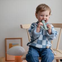 Mushie Silicone Teether Rattle Art.101475 Cambridge Blue Silikoonist kõristi (100% looduslik)
