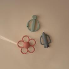 Mushie Silicone Teether Rattle Art.101475 Cambridge Blue Silikoonist kõristi (100% looduslik)