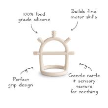 Mushie No Drop Silicone Sensory Teether  Art.101473 Silikoonist kõristi (100% looduslik)
