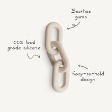 Mushie  Silicone  Teether Links Art.101271 Silicone rattle (100% natural)