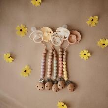 Mushie Silicone Pacifier Clip Eva Art.2120004 Ash Pacifier holder