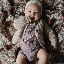 Mushie Silicone Pacifier Clip Halo Art.2120146 Powder  Pacifier holder