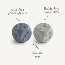 Mushie Dice Press Toy Art.100218 Silikoonist kõristi (100% looduslik)