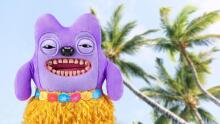 Fuggler Vacay Vibes – pehme mänguasi (Greedy Grinner, lilla)