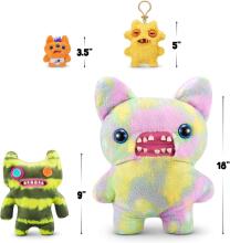 Fuggler Laboratory Misfits ZURU poolt Naljakas kole koletis Palus kollektsioonimänguasi - Indecisive Monster - roheline ja kollane, laste pehme mänguasi