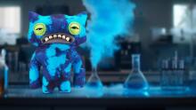Fuggler Laboratory Misfits ZURU poolt Naljakas kole koletis Palus kollektsioonimänguasi - Wide Eyed Weirdo - sinine, laste pehme mänguasi