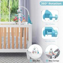 Muzikālais karuselis ar projektopru Art.22893 Musical Baby Crib Mobile with Lights & Music Projection – Remote Control Crib Toy for Newborns
