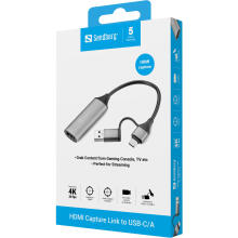 Sandberg 136-70 HDMI Capture Link to USB-C/A