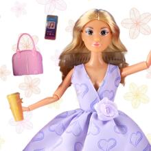 WOOPIE ROYAL Nukk Lily Pikkade Blondi Juustega 30 cm Lavendlivärvi Kleit Aksessuaarid