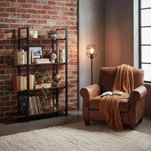 Loft Industrial Shelf elutuppa kontorisse 4 riiulit metallraamiga ModernHome