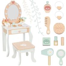 TOOKY TOY Puitmööbel koos Tooli Aksessuaaride LED Peegel + Kosmeetika