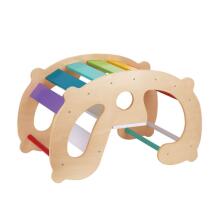 WOOPIE GREEN Puitrain Rainbow Rocker ja Sild 2in1 Montessori FSC