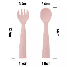 Haakaa Silicone Cutlery Set Art.UTE74-BH Blush Soft silicone spoon (2 pcs.)
