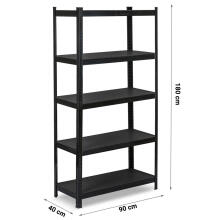 Metallist hoiuriiul 180 x 90 x 40 cm Humberg HR-851 must