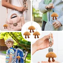 Jellycat Croissant, võtmehoidja, plush-võtmehoidja, võtmehoidja, armsa disainiga Croissant-kaisukarusnahk kottide kaunistamiseks ja 3-pakendis