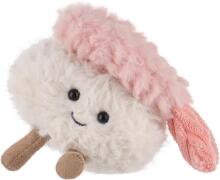 Aprikoosi-lambaliha ja krevettidega sushitoidu plush-mänguasjad lastele, pehmed armsad kaisumänguasjad beebitüdrukutele ja -poistele, kohevad krevettidega sushiroosad 8 cm