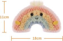 Aprikoosivärvi lambakarva vikerkaarevärvi plush-mänguasjad lastele, pehmed armsad kaisuloomad beebitüdrukutele ja -poistele, kohev vikerkaar, mitmevärviline 18 cm