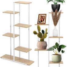 Valge metallist lillepott 60x20x113 cm GA0212