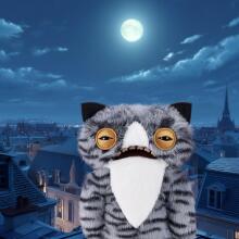 Fuggler Alley Cats (Wide Eyed Cat) – naljakas kole monster-plüüsmänguasi inimesehammastega