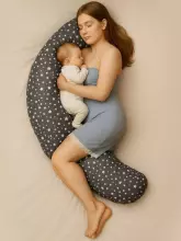 La Bebe™ Moon Cotton Maternity Pillow Art.90612661 Nordic Birds. Large pregnancy pillow with Memory Foam filling (especially soft and quiet filling)