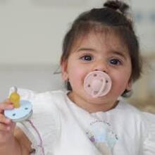 Rebael Round Latex Art.276184 Colour Mix Pacifier (nipple) made of 100% natural rubber 0-6 months (2 pcs.)
