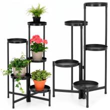 Lilleseade 78,5 cm metallist lilleseade 5 riiuliga mitmetasandiline loft elutoale must