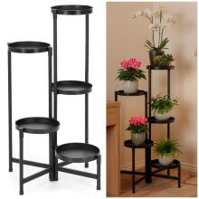 Lilleseade 78,5 cm metallist lilleseade 5 riiuliga mitmetasandiline loft elutoale must