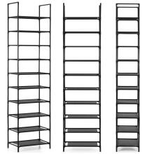 Metallist kingariiul, 10 taset, vertikaalne kingakapp 178 cm must