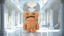 Fuggler Gold Fuggs 22 cm plush mänguasi (näriv terror - hambad) firmalt ZURU - naljakas kole koletislik kaisuloom inimkujuliste hammastega, hull kollektsiooniobjekt lastele, teismelistele