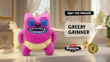 Fuggler Gold Fuggs 22 cm plush mänguasi (Ahne Grinner - Püksid) firmalt ZURU - naljakas kole koletislik kaisuloom inimkujuliste hammastega, hull kollektsiooniobjekt lastele, teismelistele