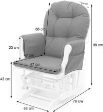 Mendler Relaxing Rocking Chair Art.HWC-C76 Cream Kiiktool söötmiseks