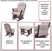 Mendler Relaxing Rocking Chair Art.HWC-C76 Cream Kiiktool söötmiseks