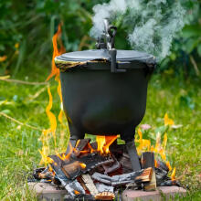 Cast iron standing cauldron 5L, hunter's pot, campfire grill, MultiGarden