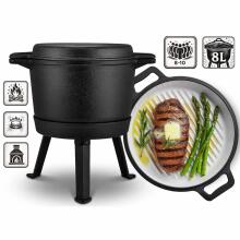 Emailitud malmist pott 8l seisev + grillpann BD-480 348010