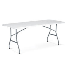 Garden catering set folding table + 2 benches 180 cm Plonos white