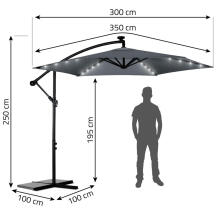 Kokkupandav aiavarju 6 segmenti 350 cm katte ja valgustitega Plonos PL-882