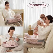 Momcozy Memory Foam Nursing Pillow with Safety Border Art.280037 Pink Ergonoomiline imetamispadi, mis on valmistatud mäluvahust ja millel on kaitsva küljega