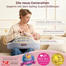 Momcozy Memory Foam Nursing Pillow with Safety Border Art.280037 Pink Ergonoomiline imetamispadi, mis on valmistatud mäluvahust ja millel on kaitsva küljega